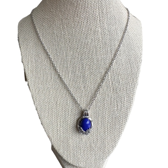 Sapphire and Silver Pendant Necklace - Picture 2 of 6